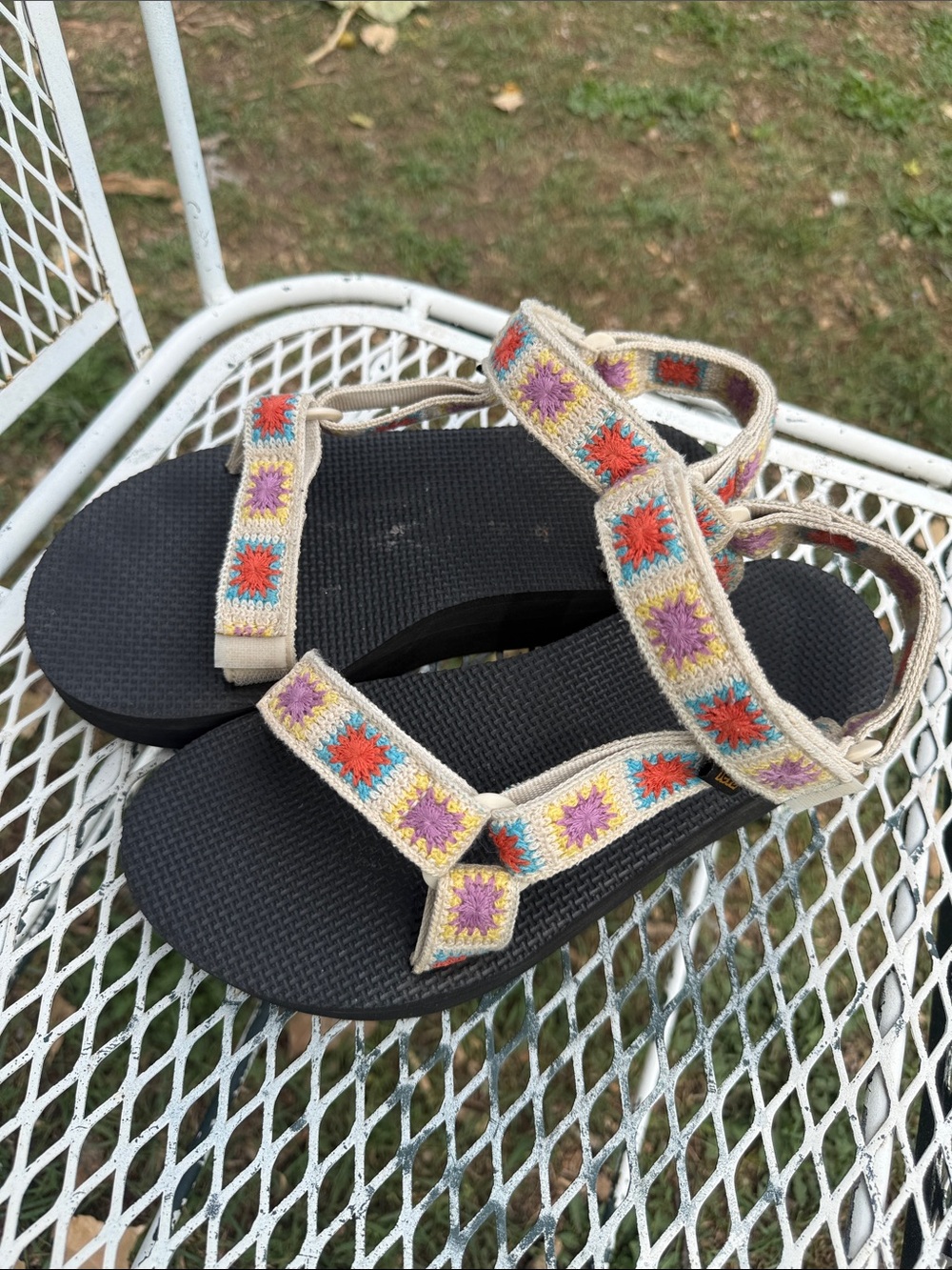Teva platform sandal Velcro knit patchwork - Picture 3 of 6